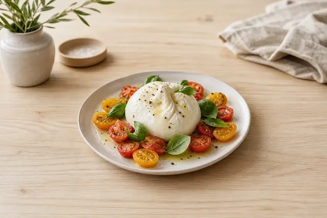 Symbolbild: Burrata mit Tomaten