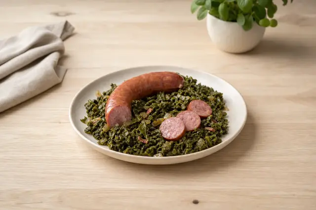 Symbolbild: Grünkohl mit Wurst