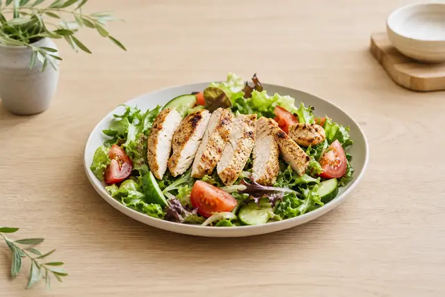 Symbolbild: Salat mit Fleisch oder Fisch